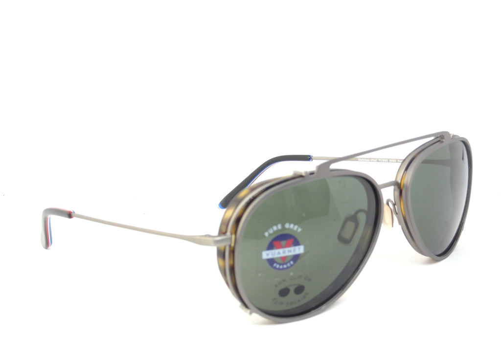 RARE 2 IN 1  VUARNET VL 1805 0003 PURE GREY  CLIP ON  SUNGLASSES + OPTICAL FRAME