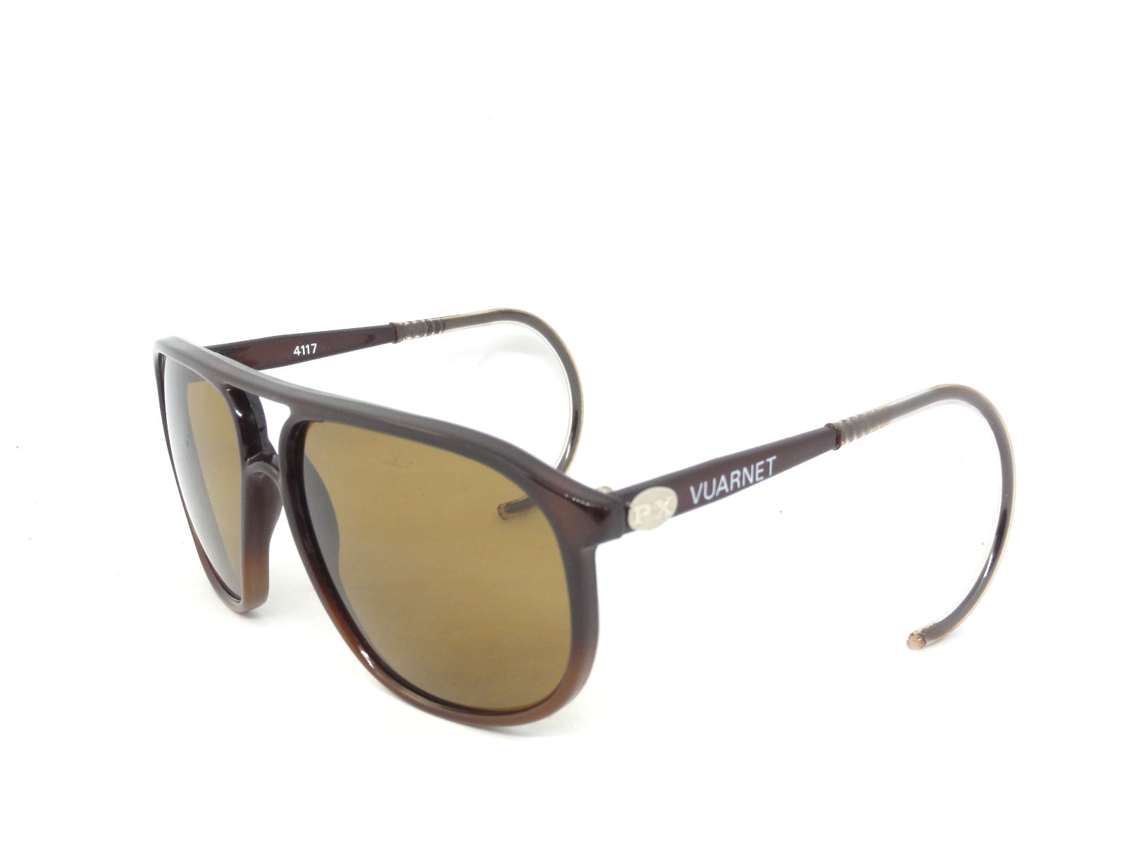 VUARNET 3117 BROWN  117  VINTAGE  80S SUNGLASSES  PX 2000 CABLE HOOK TEMPLE