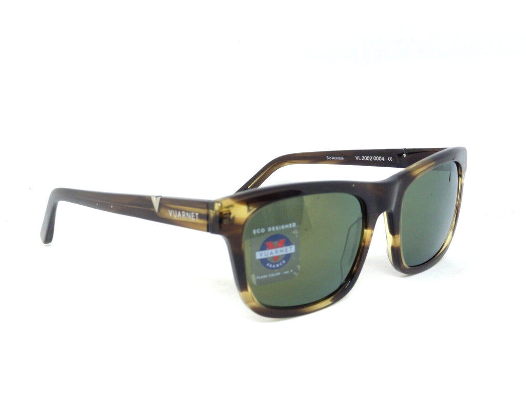 VUARNET SUNGLASSES  VL 2002 0004 1128 DISTRICT MINERAL LENS GREEN FLASH