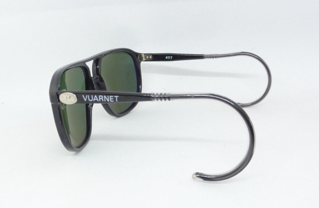 VUARNET 3117 BLACK  117  VINTAGE  80S SUNGLASSES  PX 3000 CABLE HOOK TEMPLES