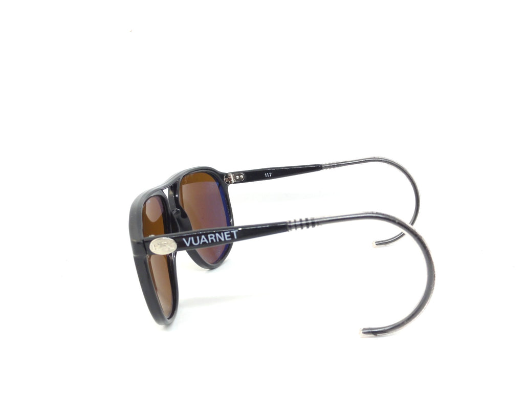 VUARNET 3117 BLACK  117  VINTAGE  80S SUNGLASSES  PX 2000 CABLE HOOK TEMPLE