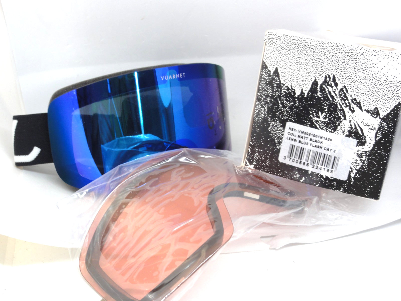 VUARNET SUNGLASSES  GOGGLES VM 2221 001N 1826  EVEREST   BLUE FLASH + LENS FOG