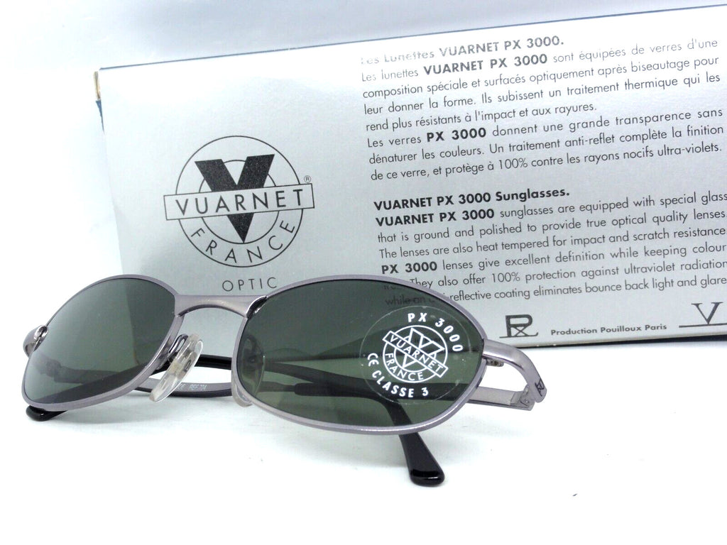 VUARNET 704 3704 GREY VINTAGE SUNGLASSES 90S PX 3000  FRANCE NEW IN BOX