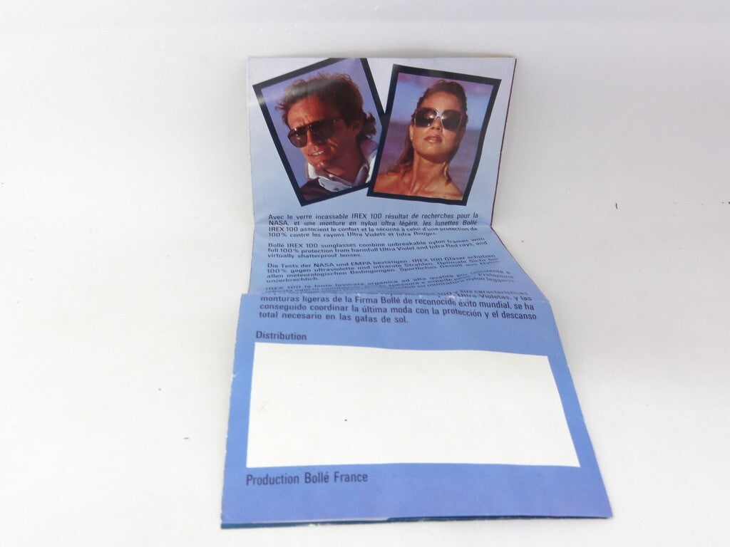 Bollé SUNGLASSES VINTAGE 80S NEW OLD STOCK FOLDABLE IREX 100 LENS