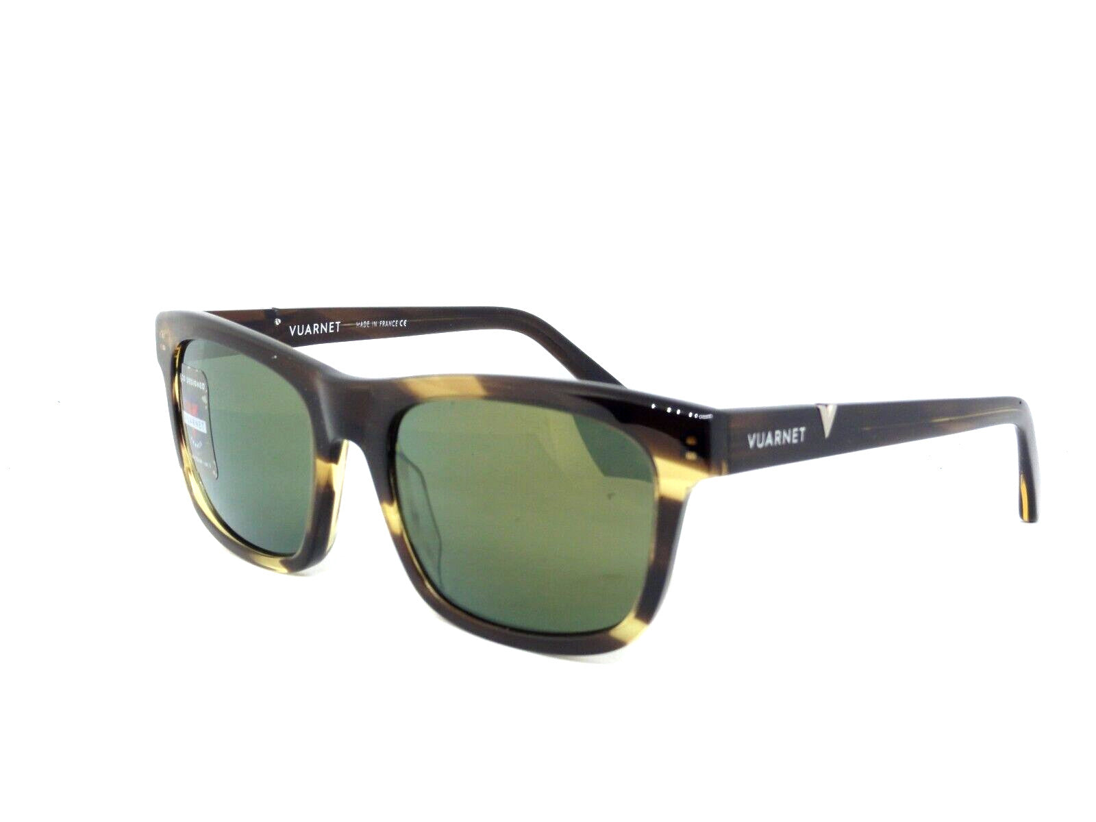 VUARNET SUNGLASSES  VL 2002 0004 1128 DISTRICT MINERAL LENS GREEN FLASH