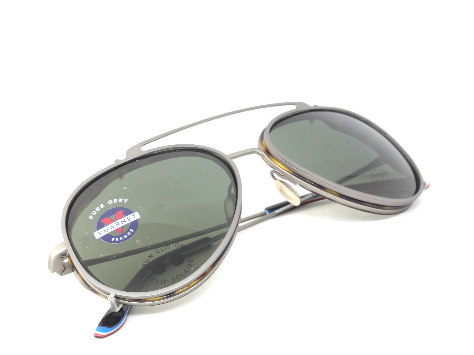 RARE 2 IN 1  VUARNET VL 1805 0003 PURE GREY  CLIP ON  SUNGLASSES + OPTICAL FRAME