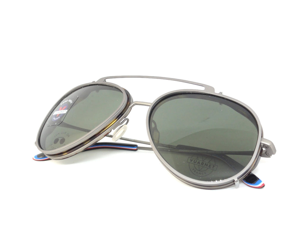 RARE 2 IN 1  VUARNET VL 1805 0003 PURE GREY  CLIP ON  SUNGLASSES + OPTICAL FRAME