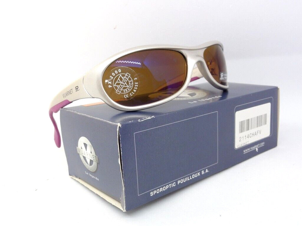 VUARNET SUNGLASSES  2114 114  PX 2000 MINERAL PURE BROWN PURPLE MIRROR FLASH