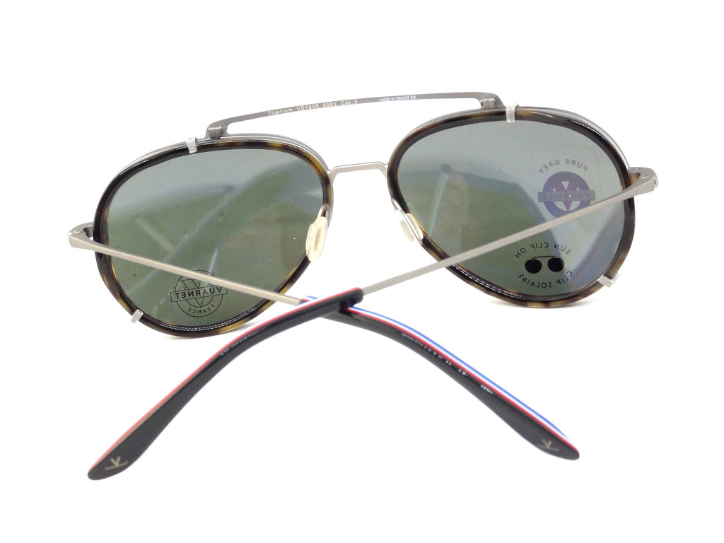 RARE 2 IN 1  VUARNET VL 1805 0003 PURE GREY  CLIP ON  SUNGLASSES + OPTICAL FRAME