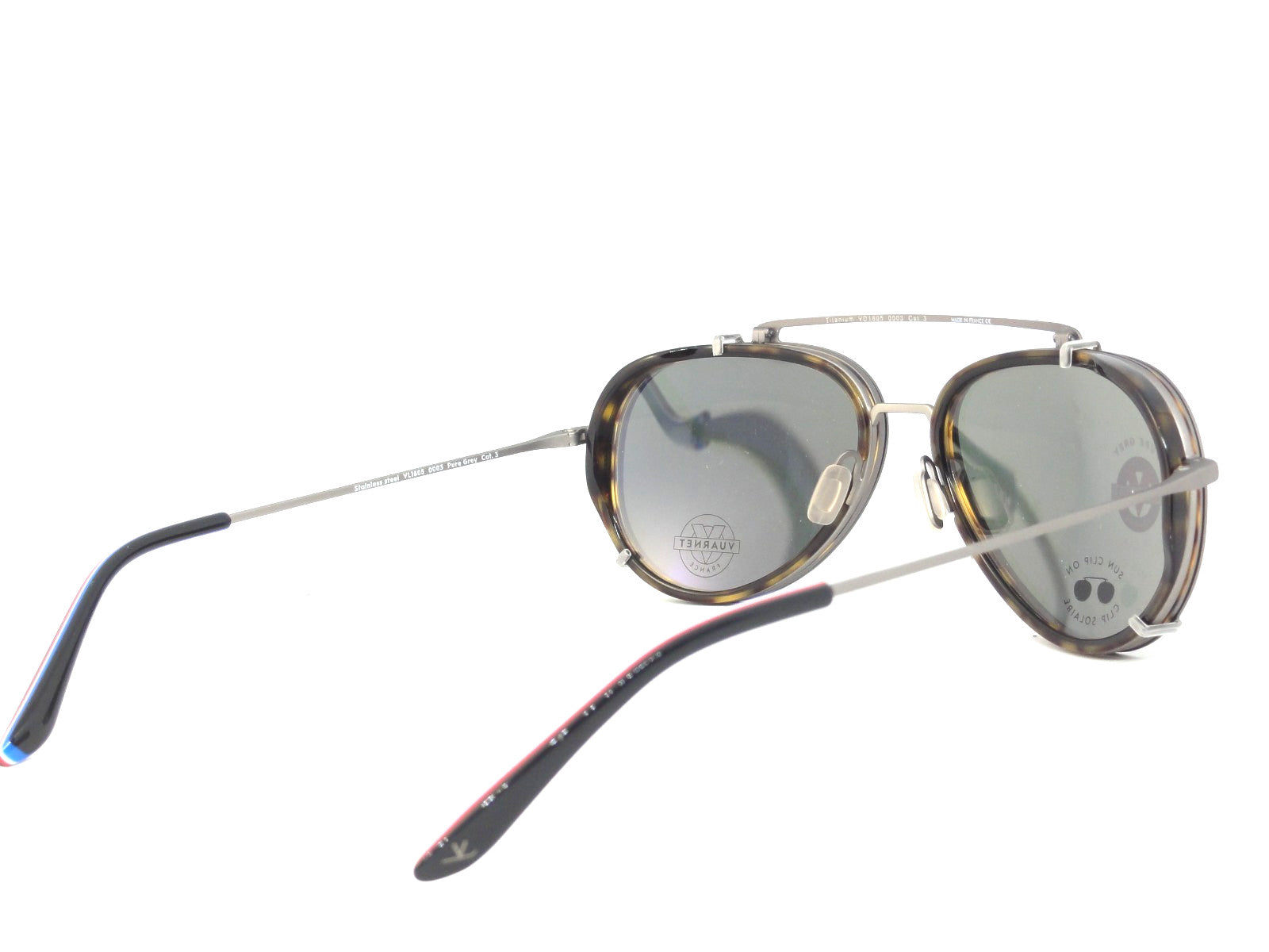 RARE 2 IN 1  VUARNET VL 1805 0003 PURE GREY  CLIP ON  SUNGLASSES + OPTICAL FRAME