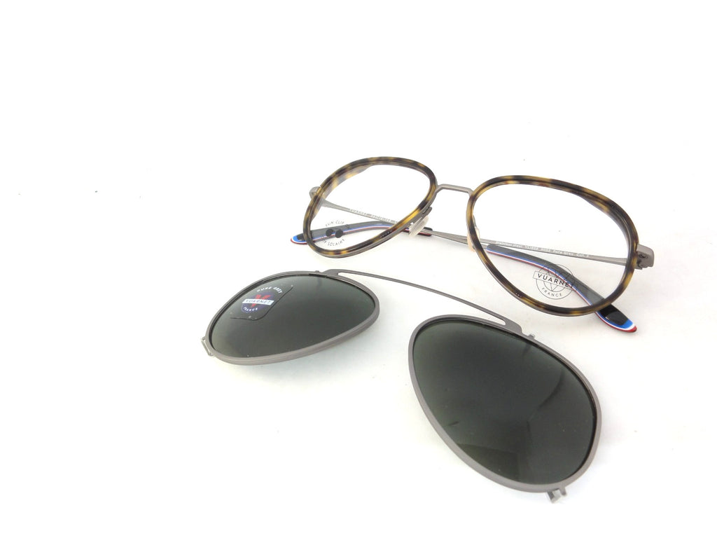 RARE 2 IN 1  VUARNET VL 1805 0003 PURE GREY  CLIP ON  SUNGLASSES + OPTICAL FRAME