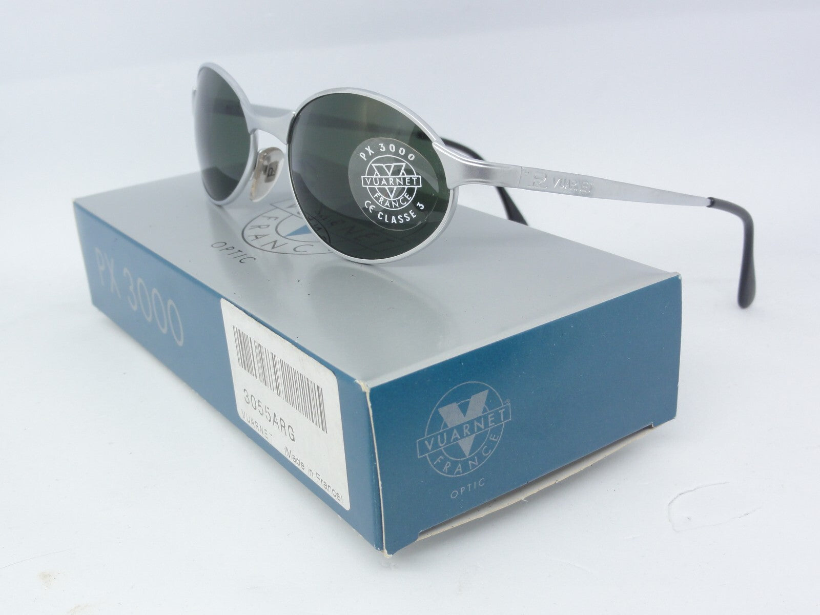 VUARNET 055 3055 SILVER VINTAGE SUNGLASSES 90S PX 3000  FRANCE NEW IN BOX