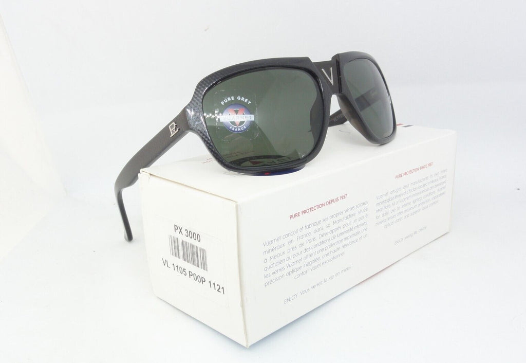 VUARNET VL 1105 P00P CARBON PX 3000 PURE GREY NEW SUNGLASSES