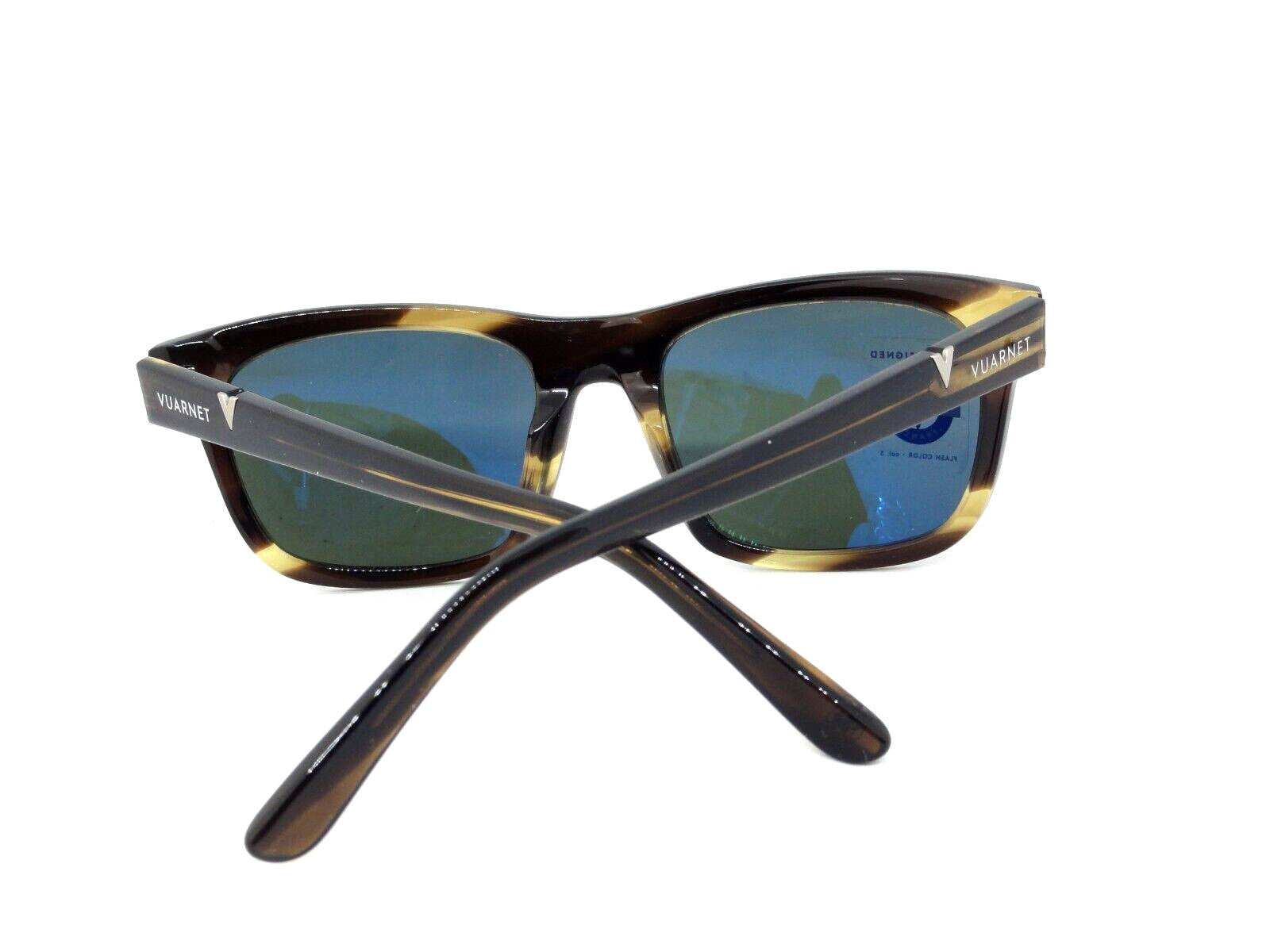 VUARNET SUNGLASSES  VL 2002 0004 1128 DISTRICT MINERAL LENS GREEN FLASH