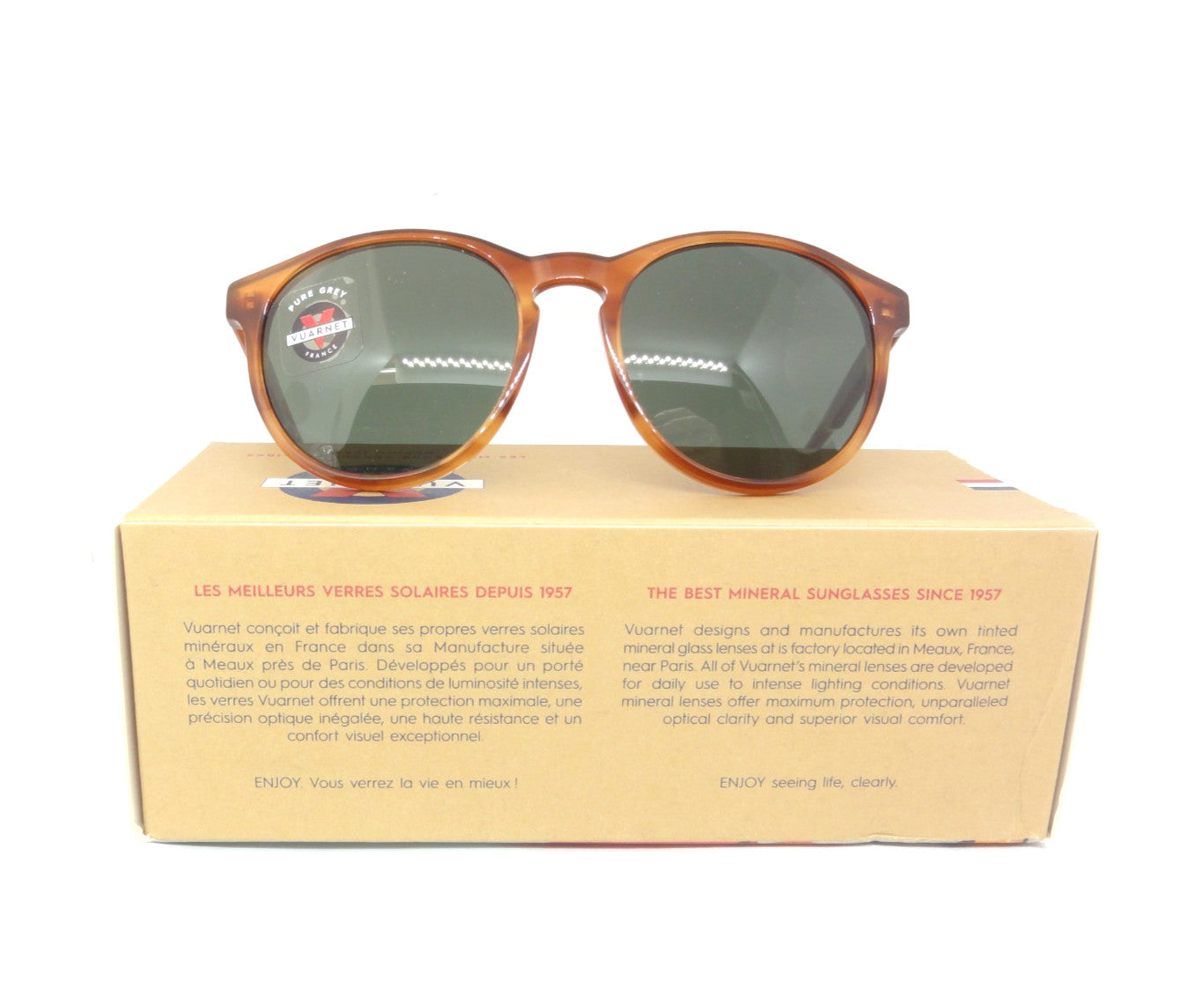 VUARNET SUNGLASSES  VL 1616 0004  1121 SMALL ROUND DISTRICT  PURE GREY MINERAL