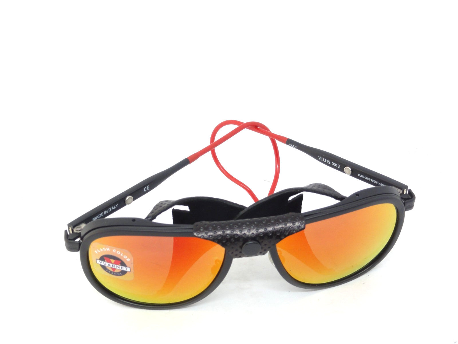 VUARNET VL 1315 0012 1130  GLACIER SUNGLASSES PURE GREY RED  FLASH 1957 EDITION