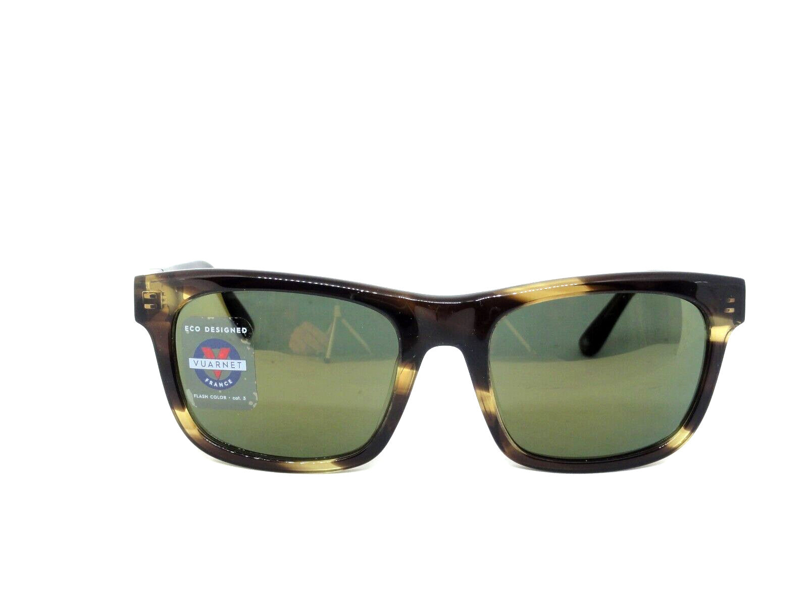 VUARNET SUNGLASSES  VL 2002 0004 1128 DISTRICT MINERAL LENS GREEN FLASH