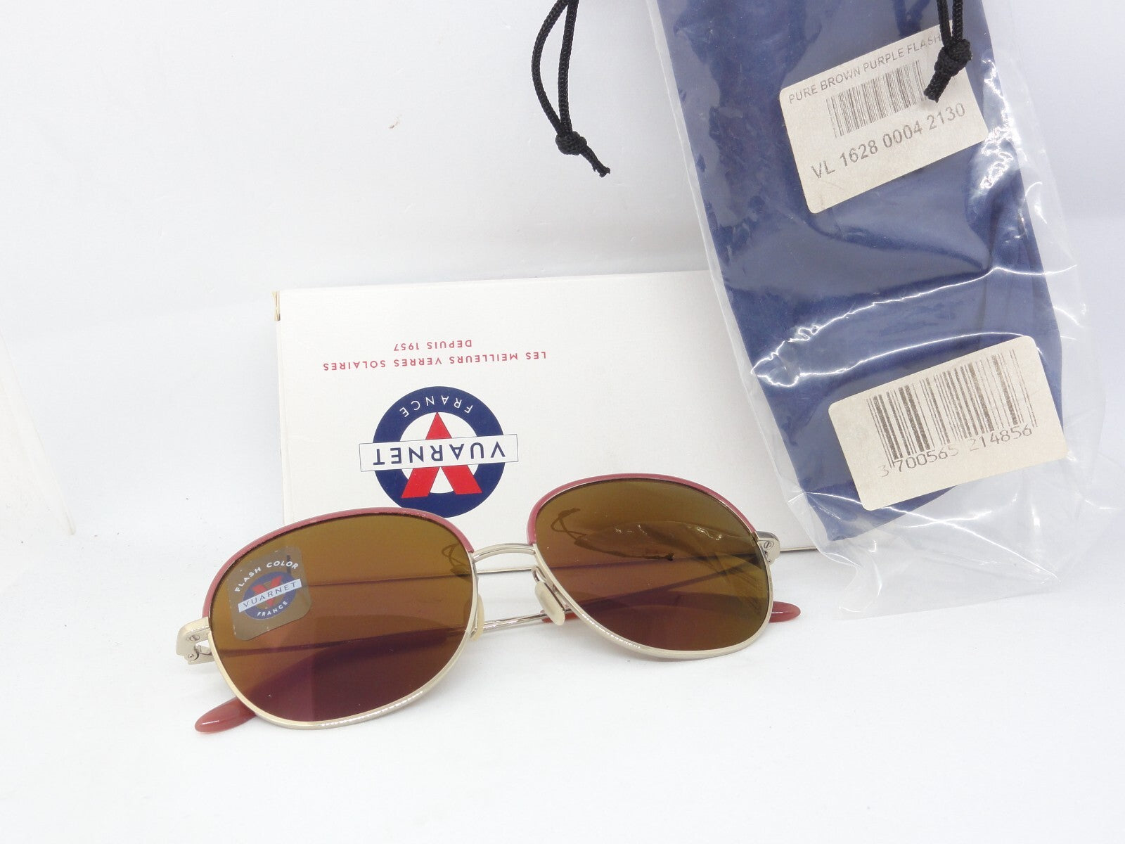 VUARNET SUNGLASSES VL 1628 0004 2130  PURE BROWN PURPLE FLASH