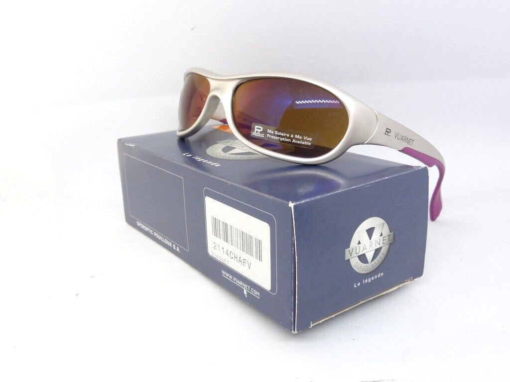 VUARNET SUNGLASSES  2114 114  PX 2000 MINERAL PURE BROWN PURPLE MIRROR FLASH