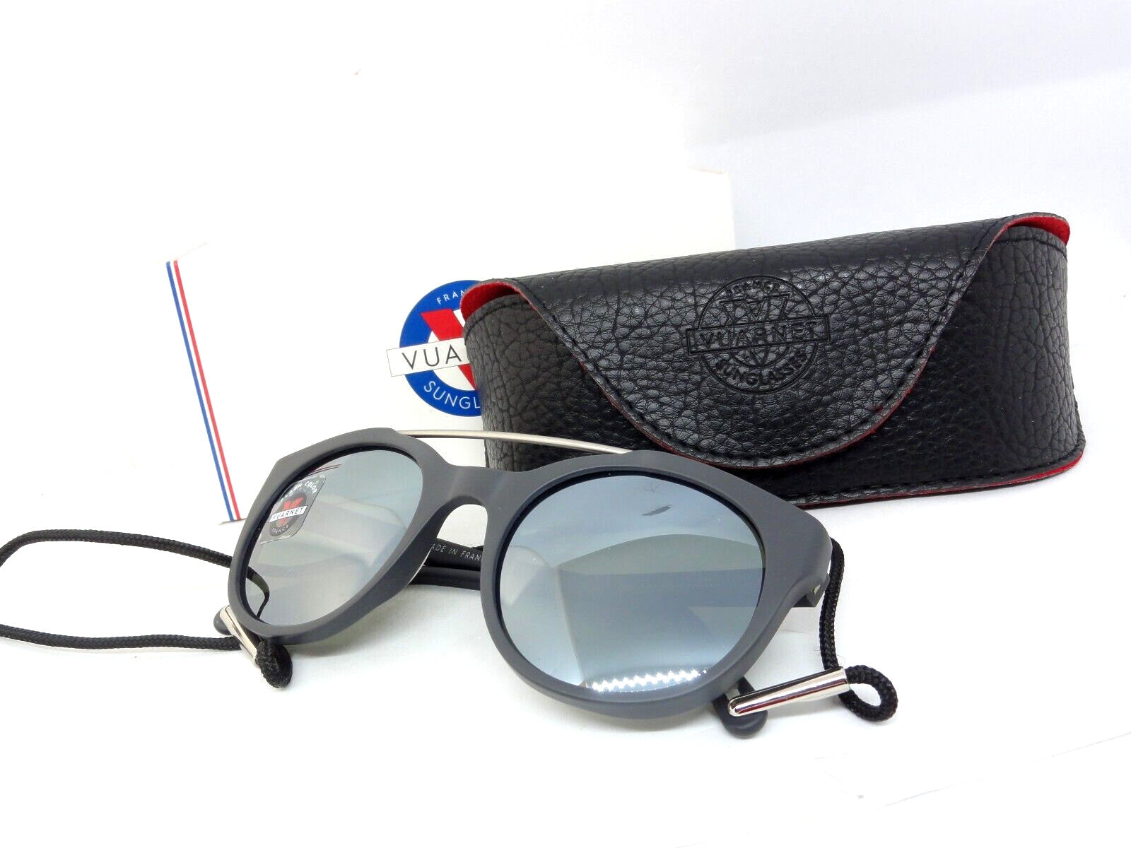VUARNET  SUNGLASSES VL 1606 0003 1123  PX 3000 PURE GREY SILVER FLASH  + CORD