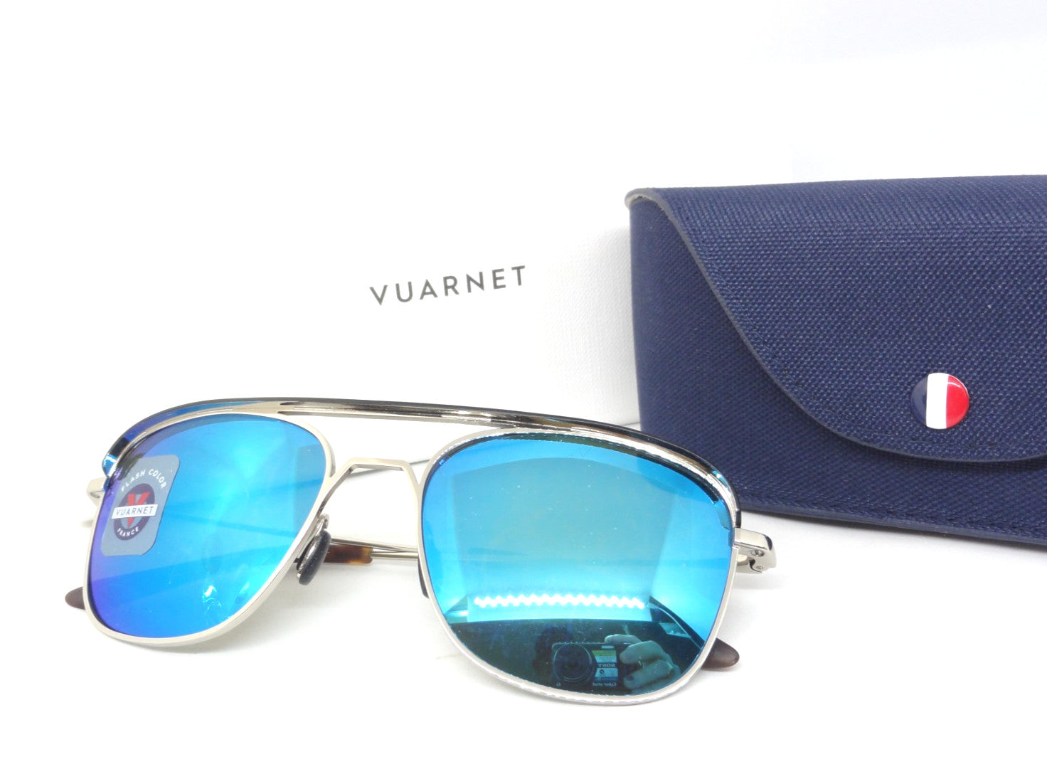 VUARNET VL 1812 0004  1126 CAP  SUNGLASSES PURE GREY BLUE FLASH
