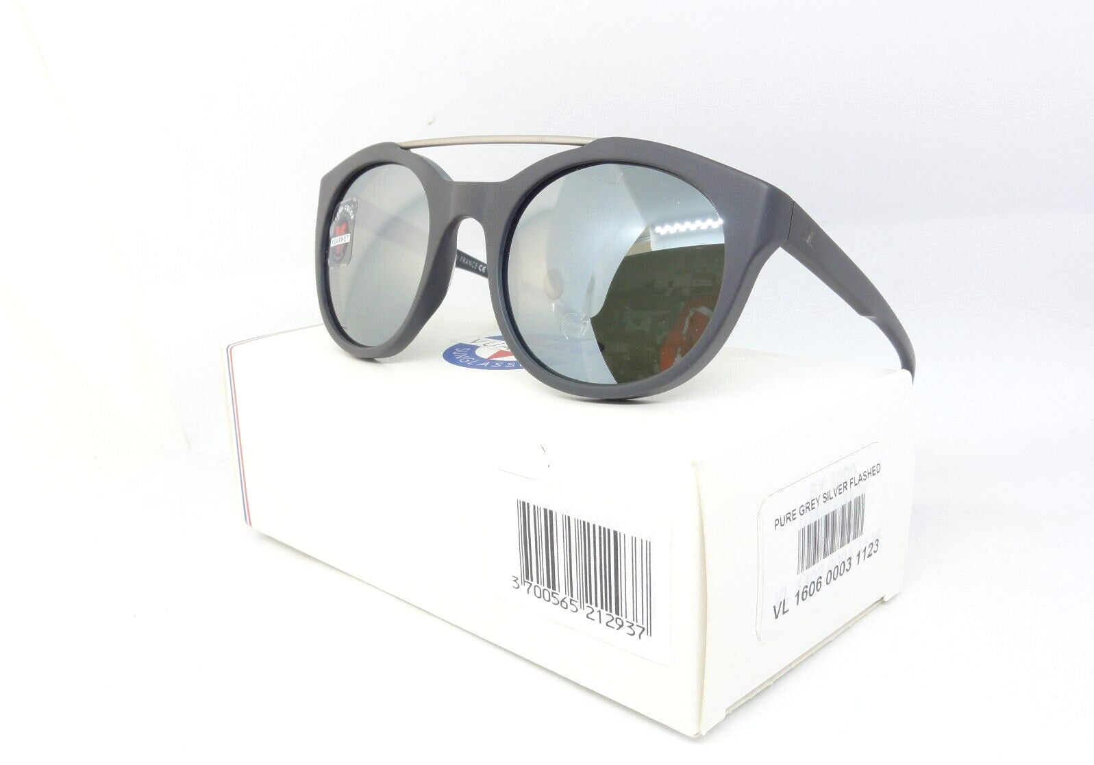 VUARNET  SUNGLASSES VL 1606 0003 1123  PX 3000 PURE GREY SILVER FLASH  + CORD