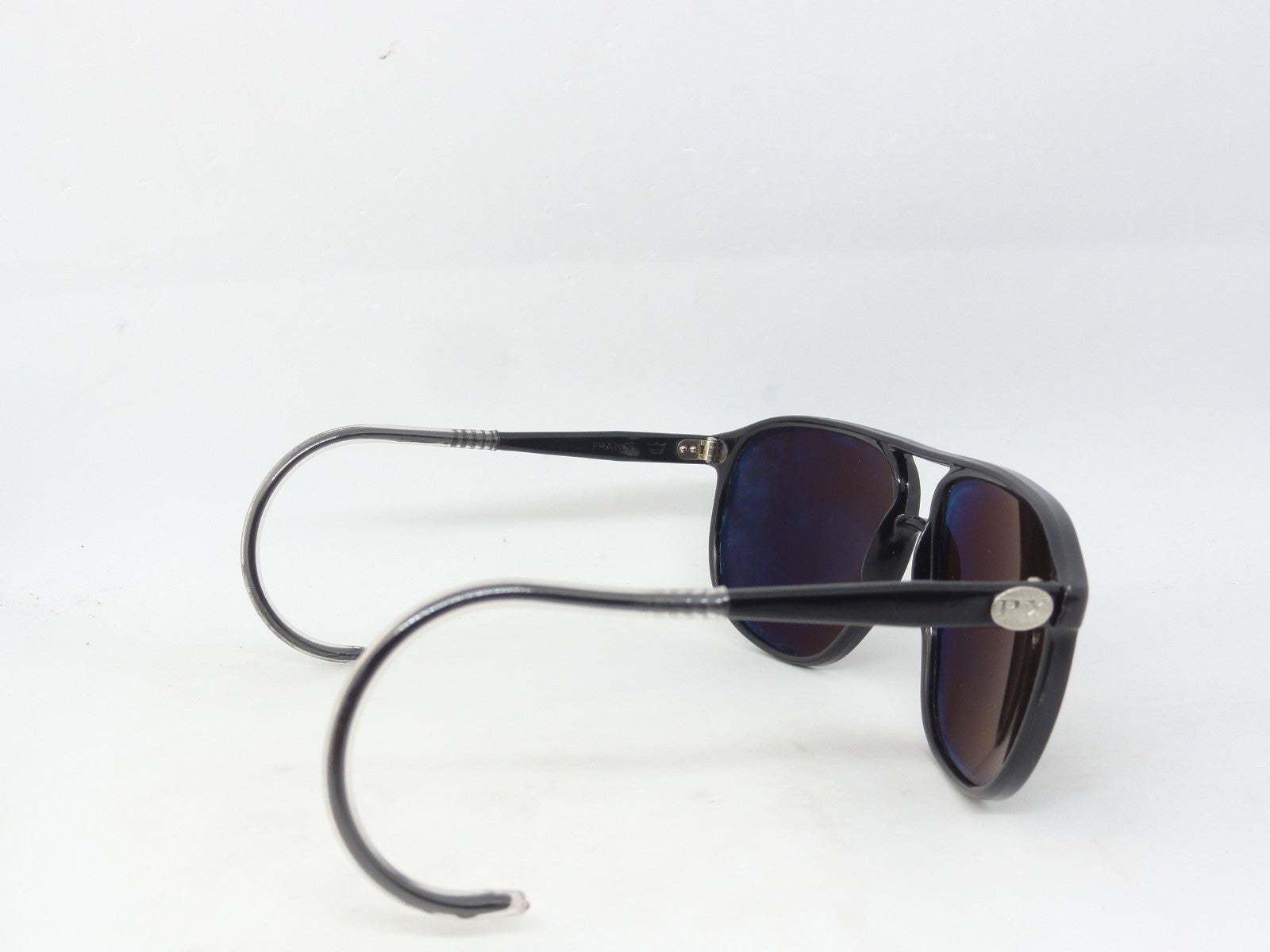 VUARNET 3117 BLACK  117  VINTAGE  80S SUNGLASSES  PX 5000 CABLE HOOK TEMPLE