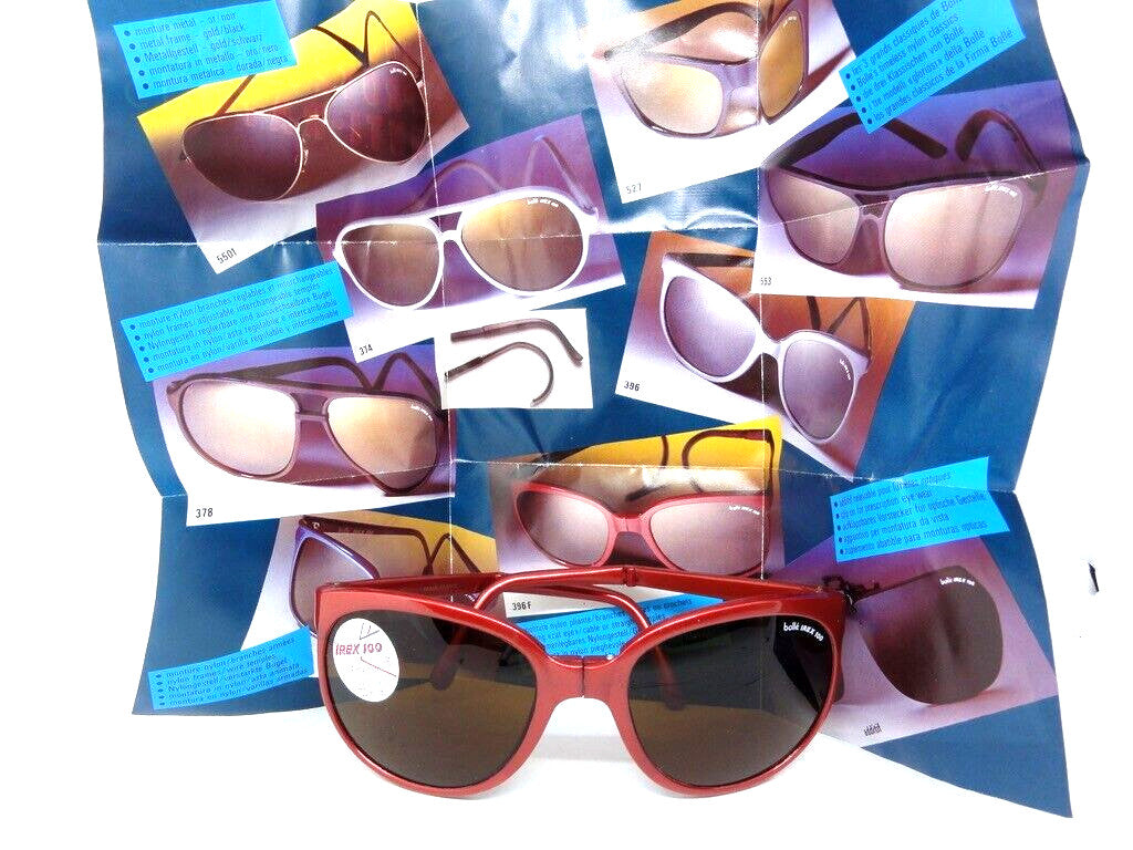 Bollé SUNGLASSES VINTAGE 80S NEW OLD STOCK FOLDABLE IREX 100 LENS