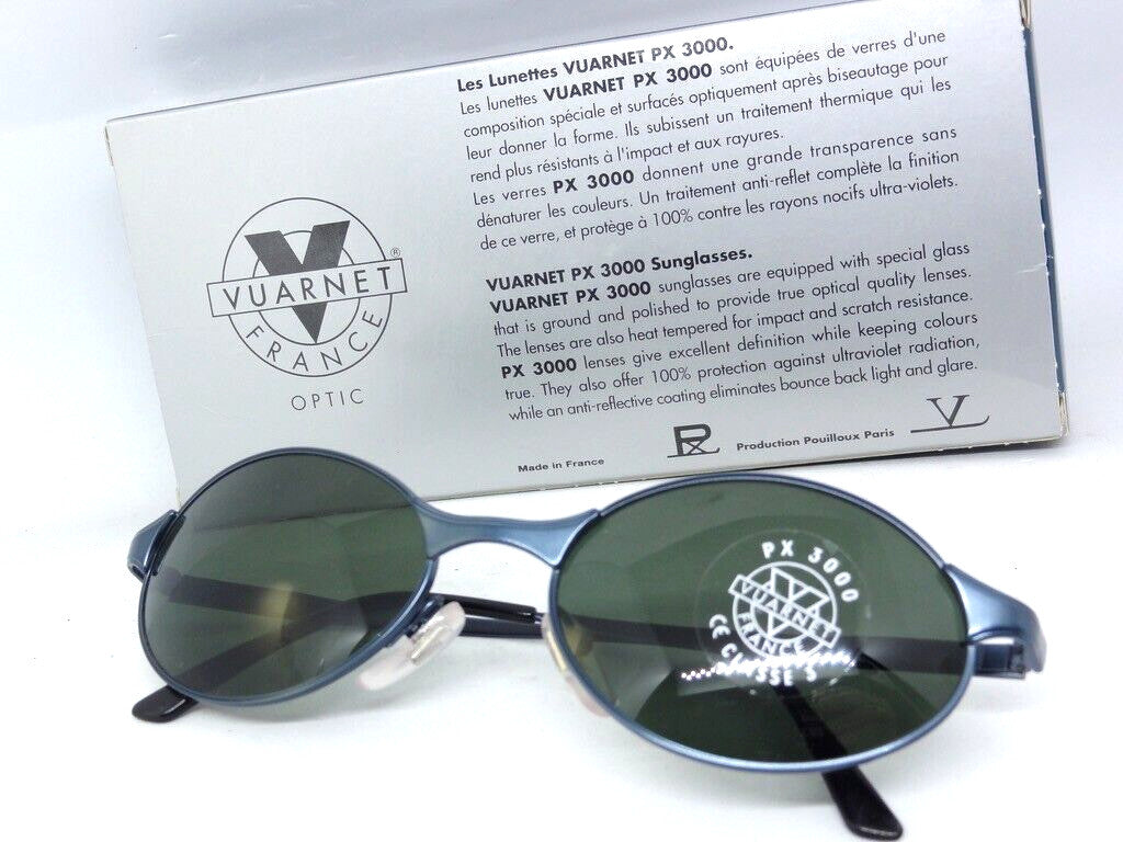 VUARNET 055 3055 GREY BLUE VINTAGE SUNGLASSES 90S PX 3000  FRANCE NEW IN BOX