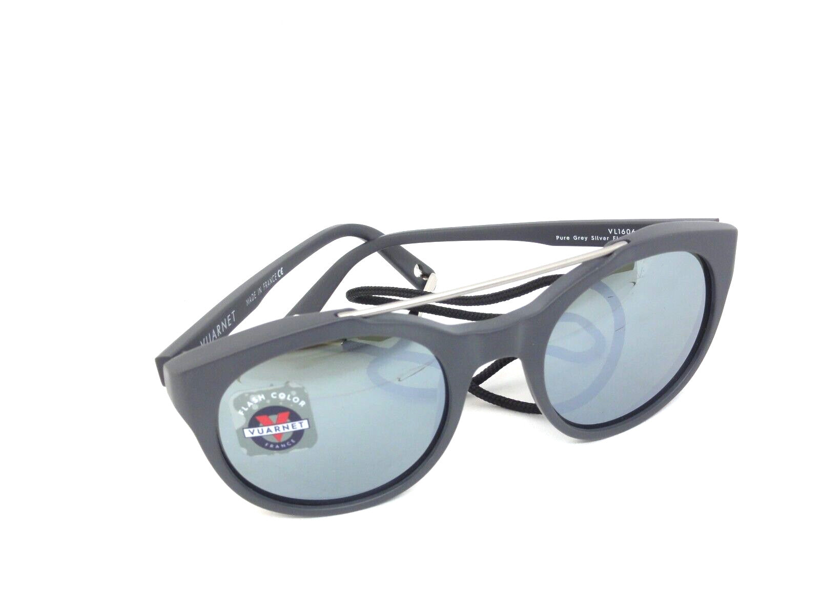 VUARNET  SUNGLASSES VL 1606 0003 1123  PX 3000 PURE GREY SILVER FLASH  + CORD