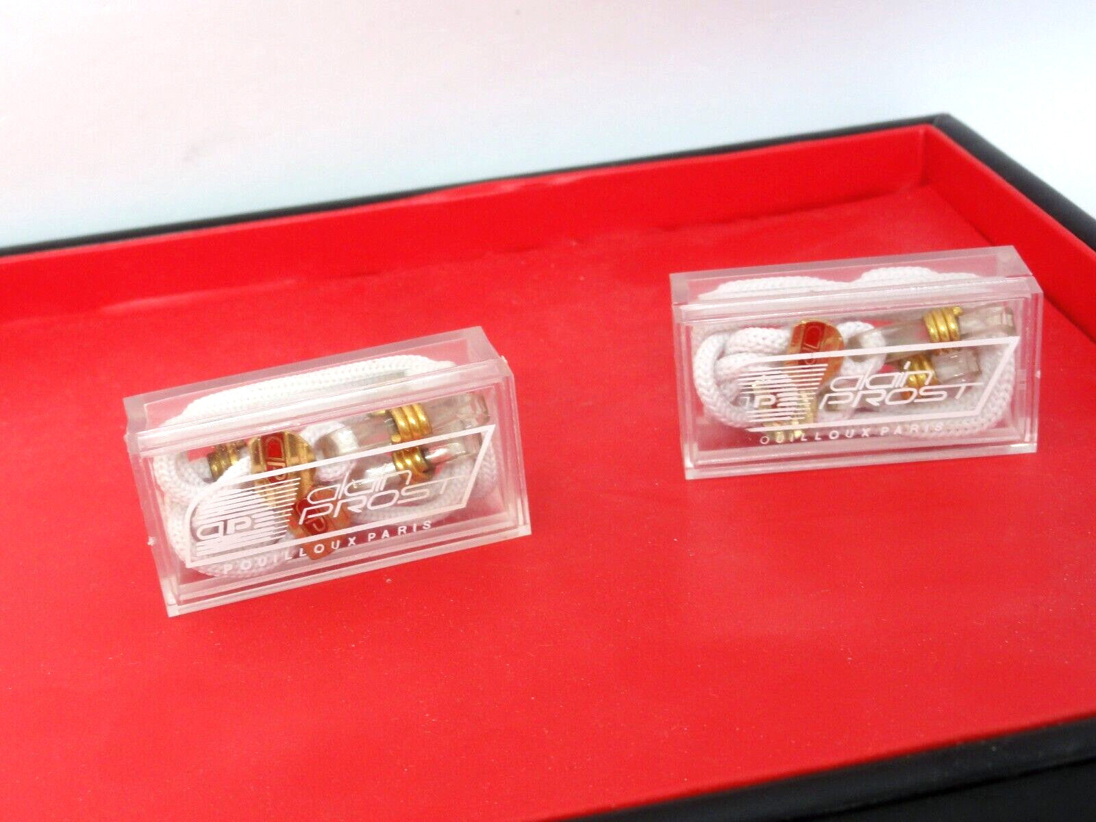 4X  Vintage ALAIN PROST FOR VUARNET  Cord 80S  FOR SUNGLASSES WHITE