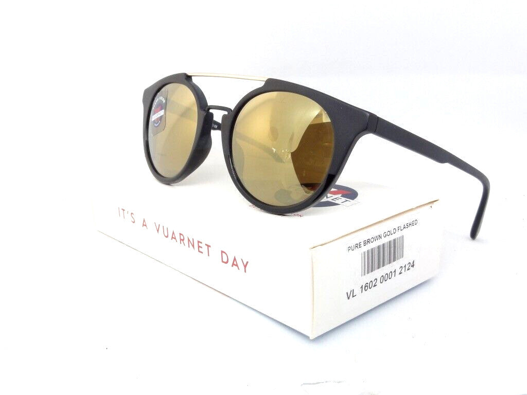 VUARNET SUNGLASSES VL 1602 0001 2124  CABLE CAR PURE BROWN GOLD FLASH