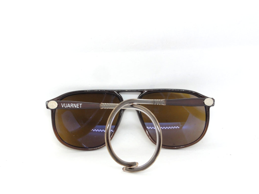 VUARNET 3117 BROWN  117  VINTAGE  80S SUNGLASSES  PX 2000 CABLE HOOK TEMPLE