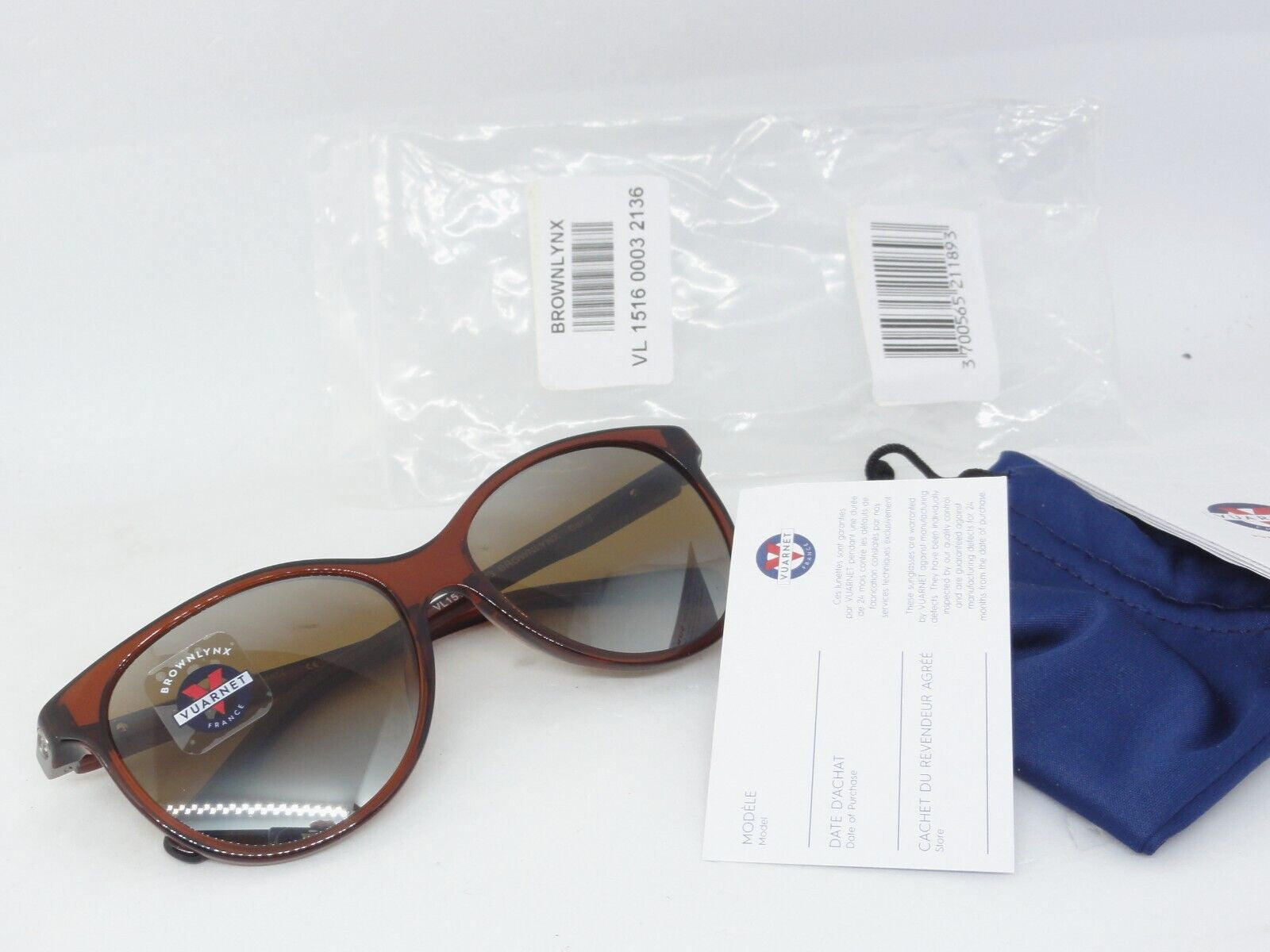 VUARNET SUNGLASSES VL 1516 0003  2136 BROWNLYNX GLASS MINERAL