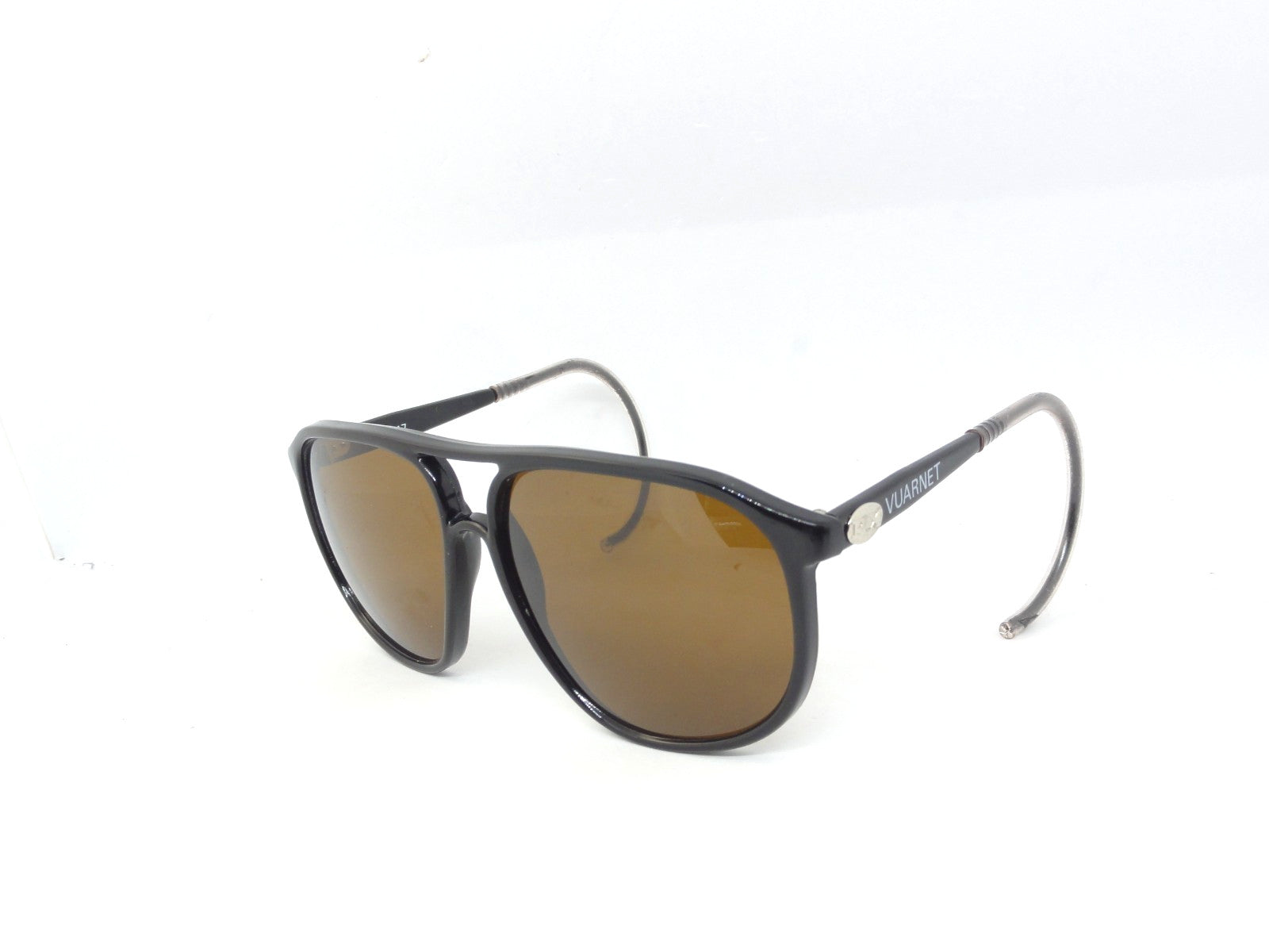 VUARNET 3117 BLACK  117  VINTAGE  80S SUNGLASSES  PX 2000 CABLE HOOK TEMPLE